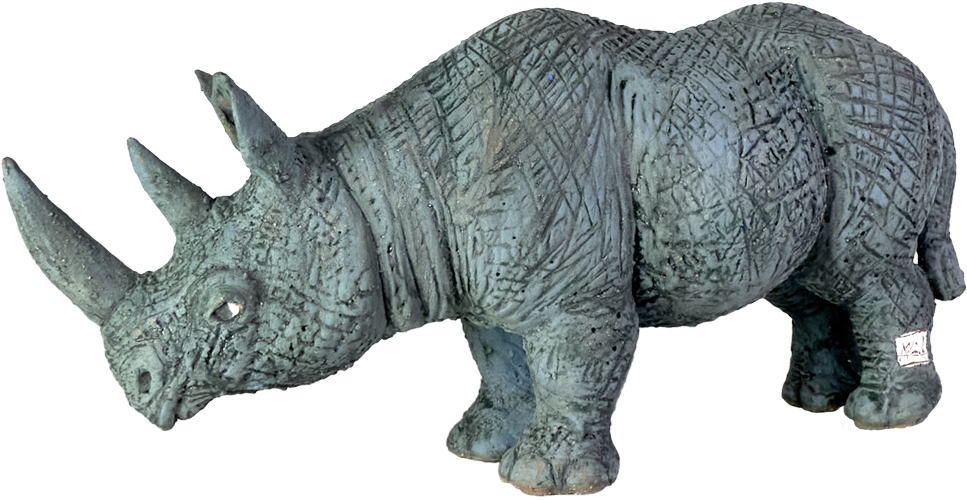 Nashorn Tierskulptur Andreas Hinder Keramik