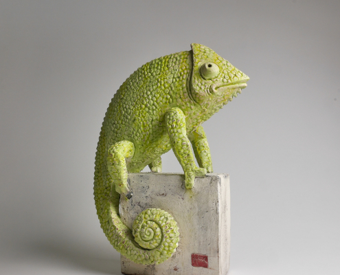 grünes Chamäleon Andreas Hinder Keramik