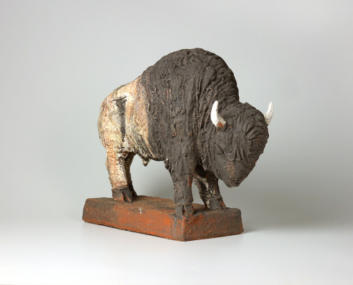 Bison keramische Tierplastik Andreas Hinder Keramik