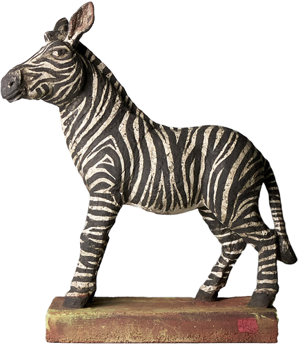 keramische Tierplastik Zebra Andreas Hinder Keramik