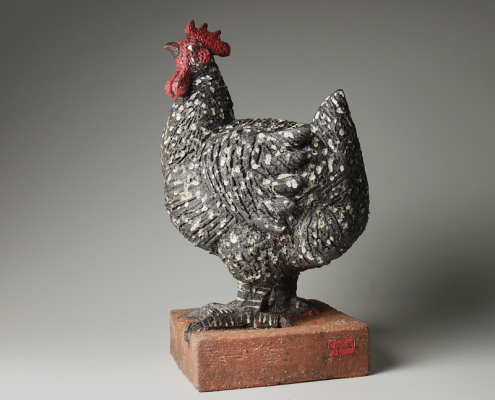 Huhn keramische Tierskulptur Andreas Hinder Keramik