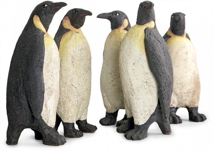 Pinguine Tierplastiken Andreas Hinder Keramik